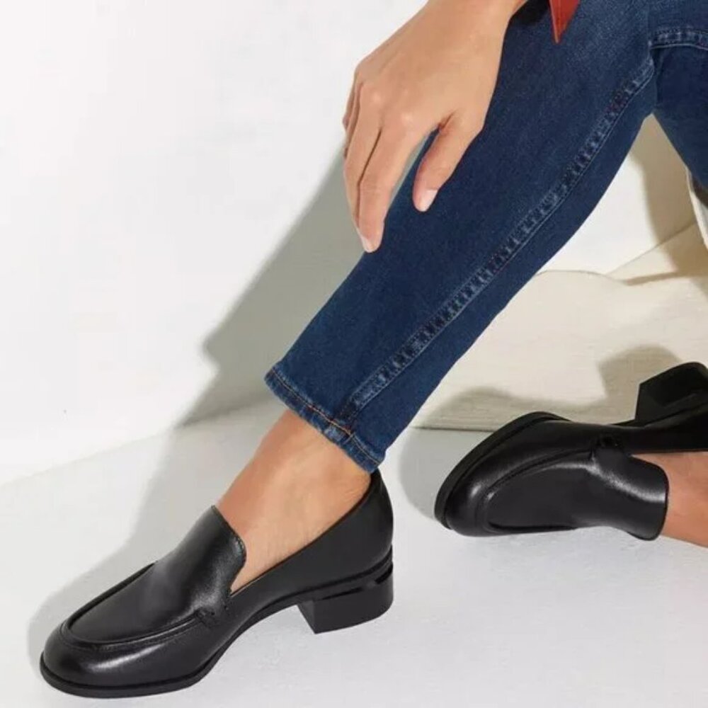 NIB BLACK LEATHER FRANCO SARTO ORIGINAL BOCCA LOAFER - SIZE 7M